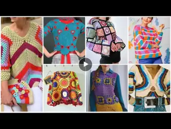 Crochet multicoloured latest top/tunic top/crop top designs