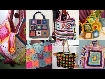 Crochet multicoloured boho style bag/shoulder bag/handbag designs