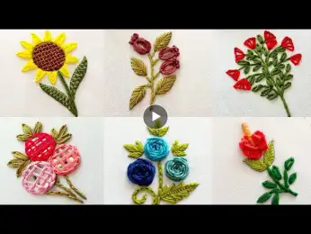 beautiful,simple and quick hand embroidery flower design with easy stitches