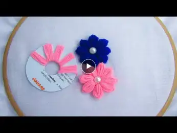 Hand Embroidery Amazing Trick# Sewing Hack# Easy flower embroidery trick