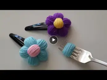 Super Easy Woolen Flower making with Fork