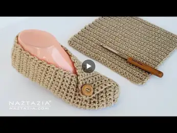 How to Crochet Crossover Slippers from a Rectangle Pattern DIY Tutorial for Handmade Gifts