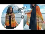 Crochet Fall Shawl Wrap - Simple Crochet Wrap Tutorial