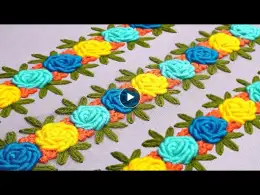 Most Beautiful Rose Flower Design for Your Baby Girls Frocks||New Border Design for Baby Girls Frock