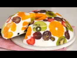 Incredible fruit dessert! Delicious and healthy dessert in 5 minutes, no gelatin, no baking