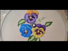 Violets flower embriodery | Easy violets flower embriodery | Hand embroidery for beginners