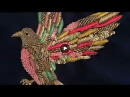 Indian Handmade Pearl Sequin Birds Embroidery Design //ideas//embroiderycenter