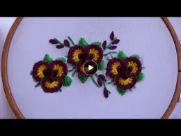 Dimensional Embroidery 3D Viola Flower | Embroidery for beginners