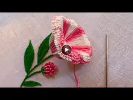Nerium/kaner flower embroidery design|hand embroidery video|embroidery|embroidery design|stitches
