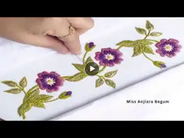 Step-by-Step Tutorial: Extraordinary Flower Border Embroidery