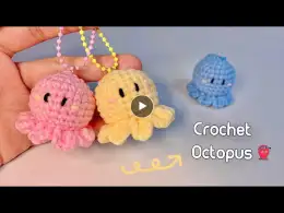 Crochet Octopus Keychain 