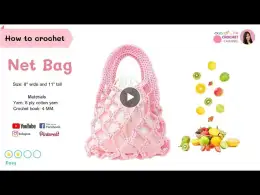 How to crochet DIY Net Bag Free Pattern Tutorial