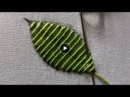 Beautiful leaf hand embroidery design|how to start hand embroidery design|kadhai design