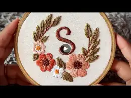 Floral letter embroidery tutorial || Embroidery for Beginners || Let’s Explore