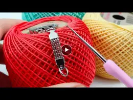 I made a wonderful keychain with knitme carnival yarn ❤️