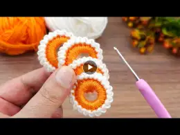 5 pieces!!.. very easy crochet flower making#crochet #knitting #tunisian