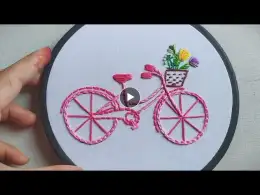 bicycle Embroidery Tutorial | Embroidery for Beginners - Let's Explore