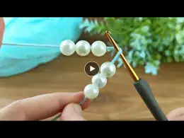 I designed a very nice crochet flower with 6 pearls, let's watch it #crochet #knitting
