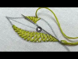 Wow Look!! Stunning Leaf Embroidery with Herringbone Stitch/ embroidery for beginners/ needled work