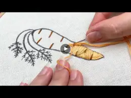 Easy Trick For Beginners! 3D Carrot Embroidery: Gift For Earth Day /Embroidery for Beginners Flowers
